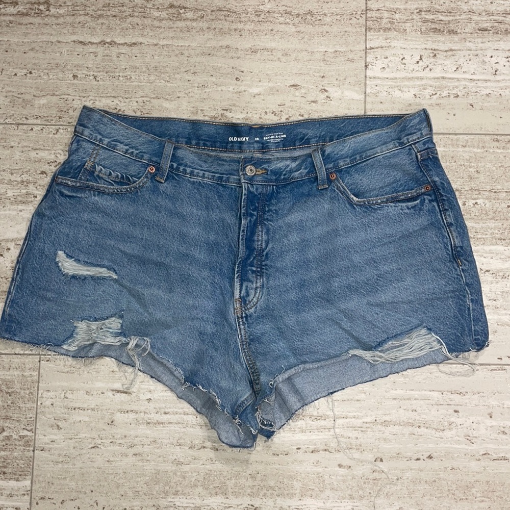 Old Navy Higher-High Rise Sky-HI A-Line shorts